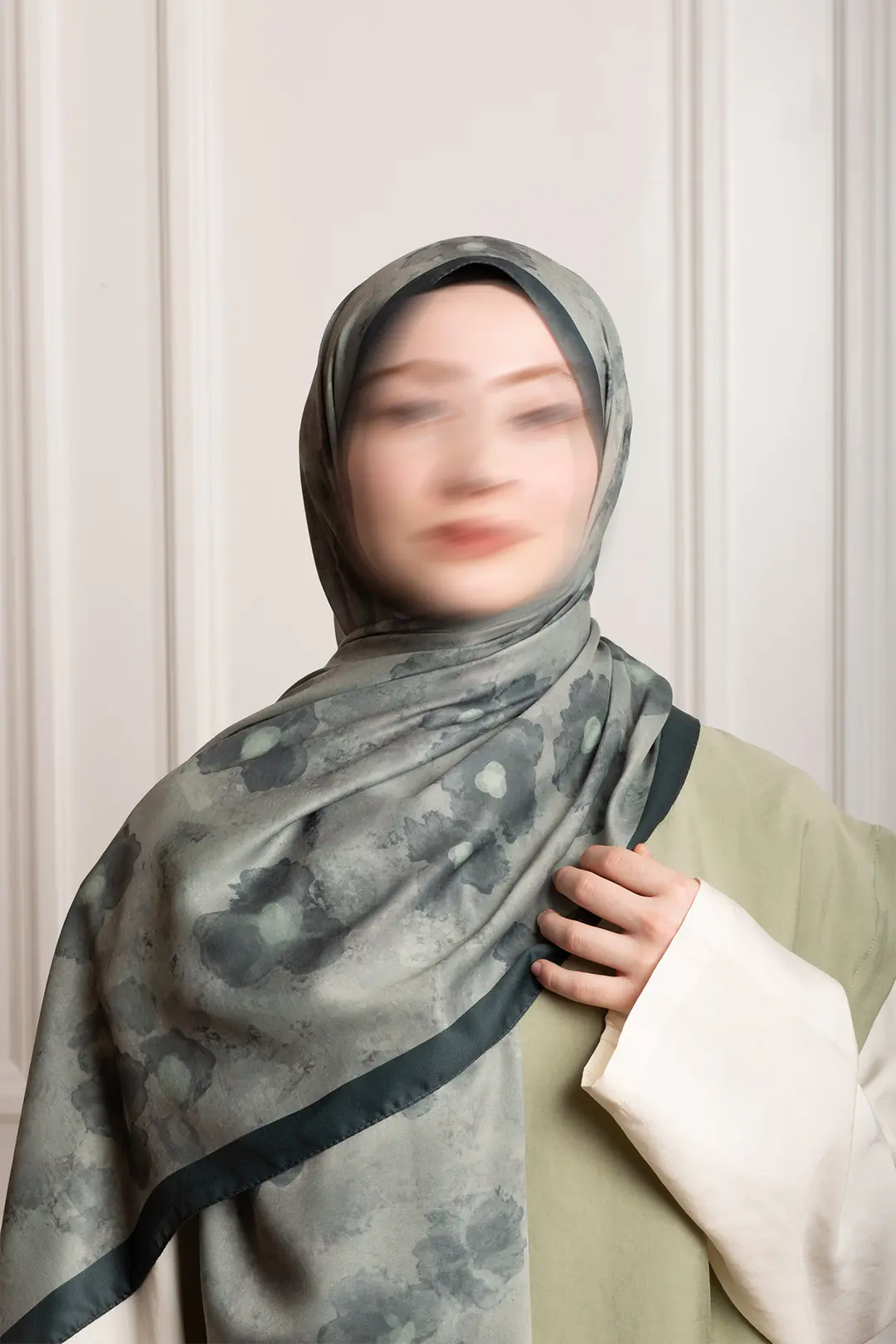 Autumn Serenade Patterned Soft Shawl Light Green 5