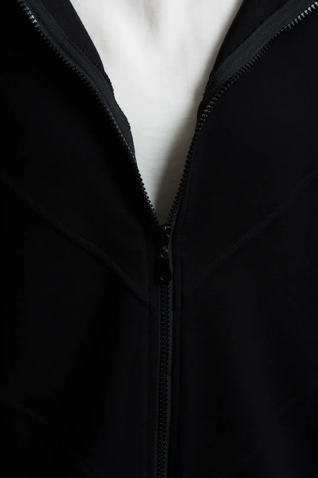 Form-stitched Zip-up Sweatshirt, Black 6