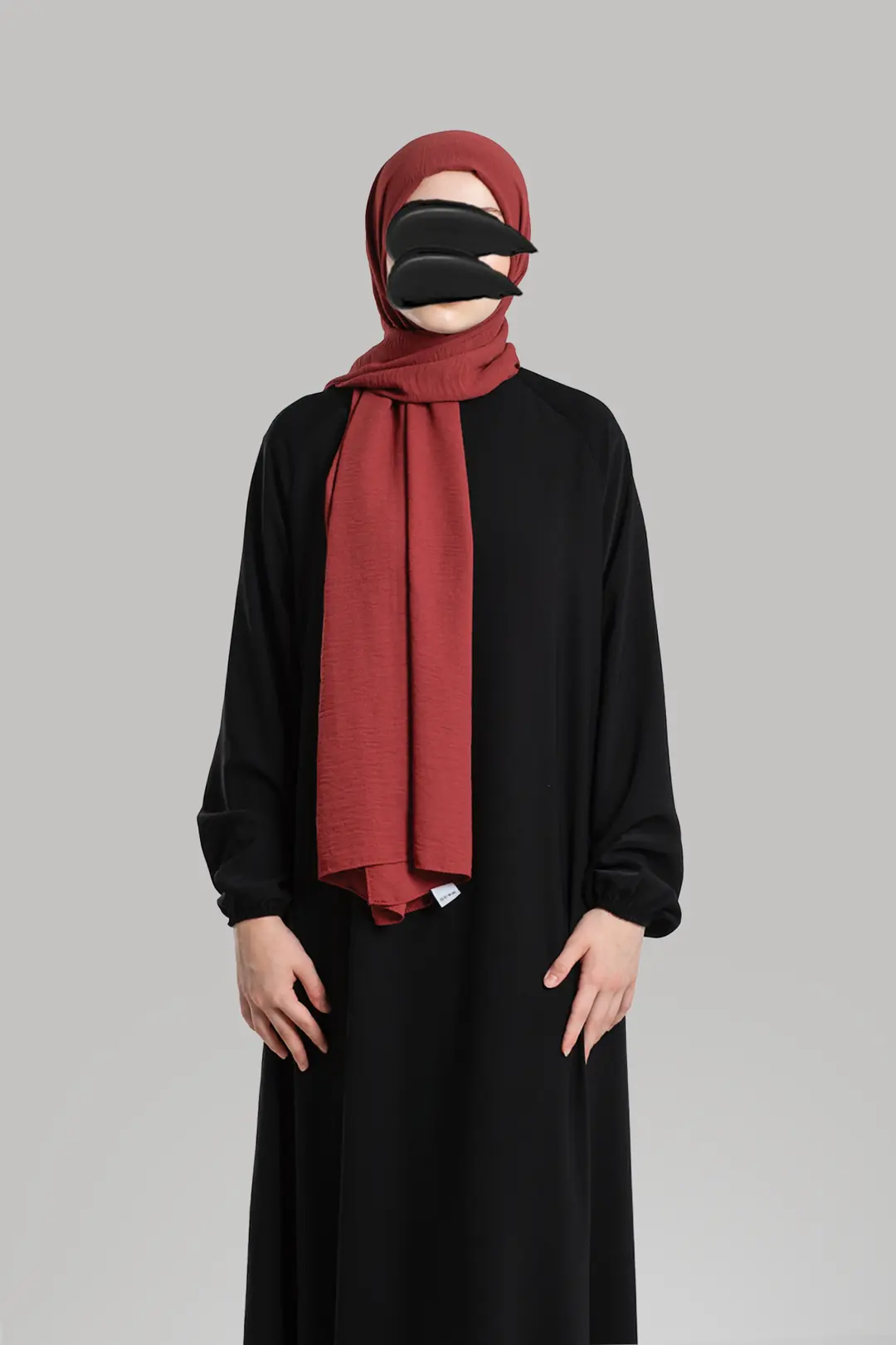 Cazz Crepe Large Size Shawl Cherry Red 4