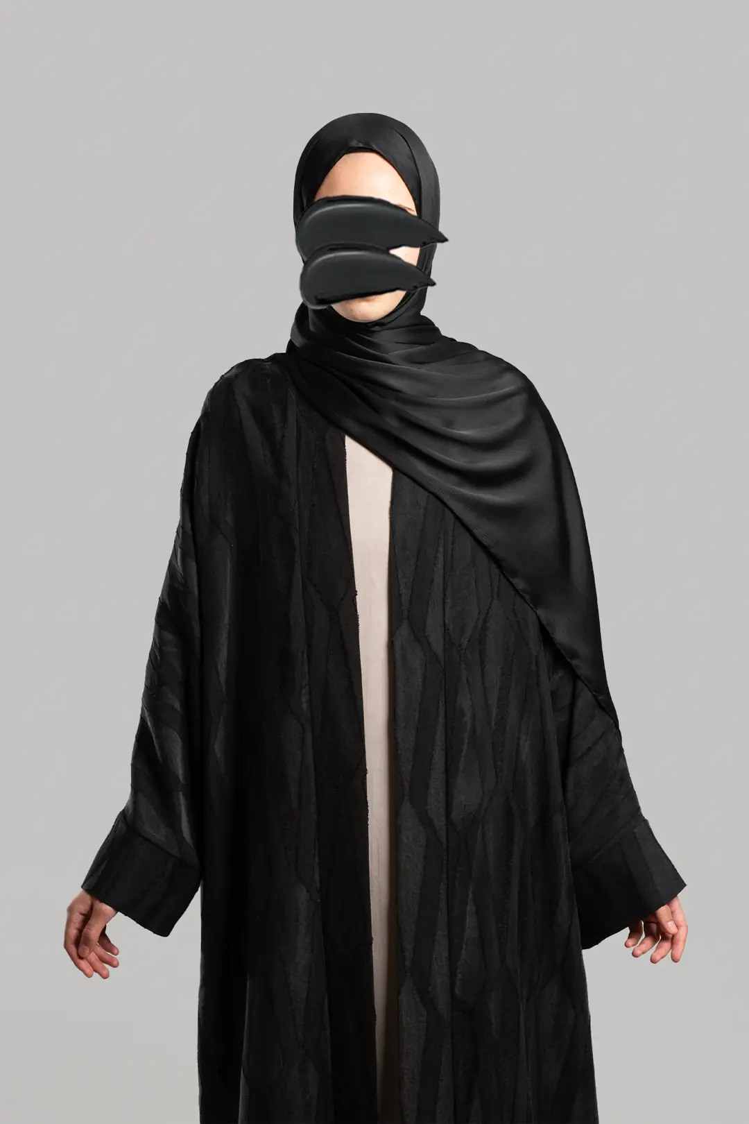 Jacquard Cupra Abaya Set Black 3