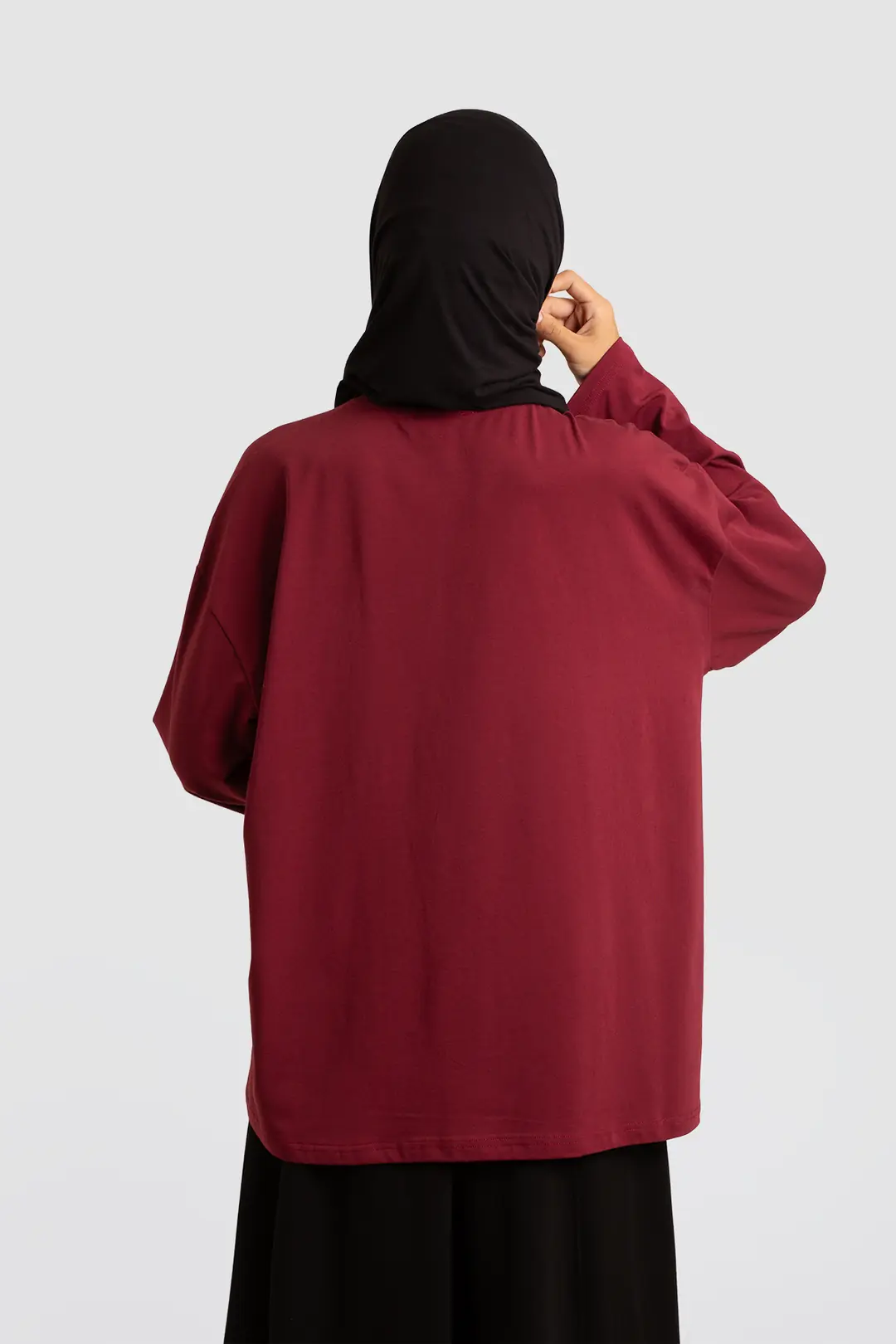 Basic Uzun Kollu Tişört Bordo 6