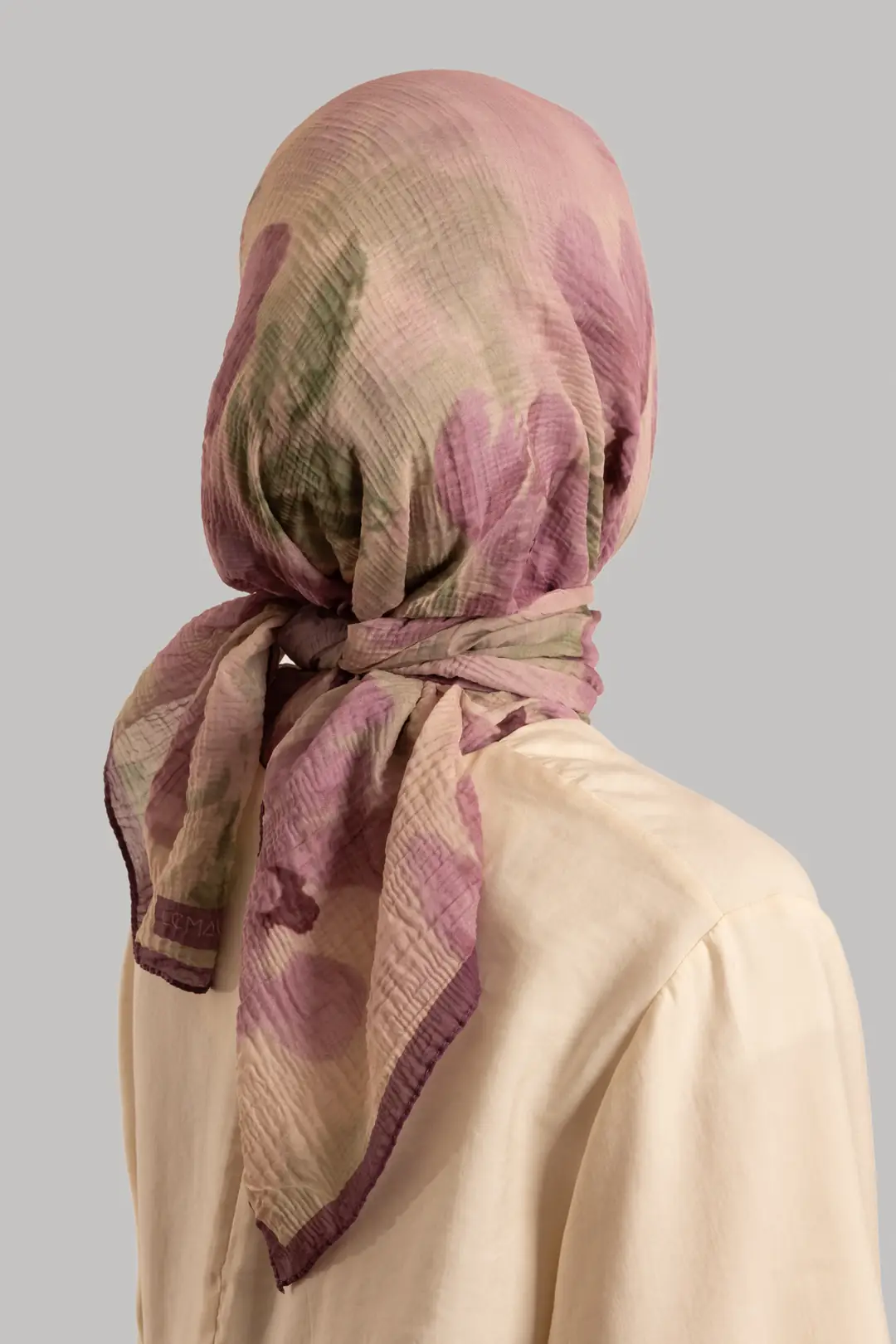 Floral Dream Desenli Müslin Eşarp Lila