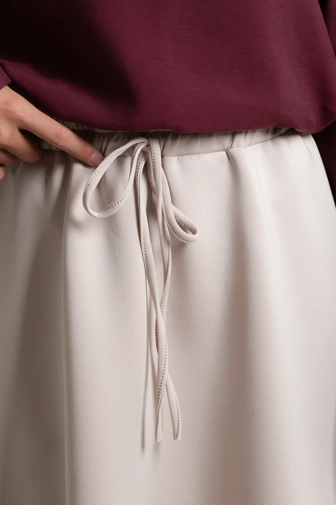 Puffy Scuba Skirt Beige 6