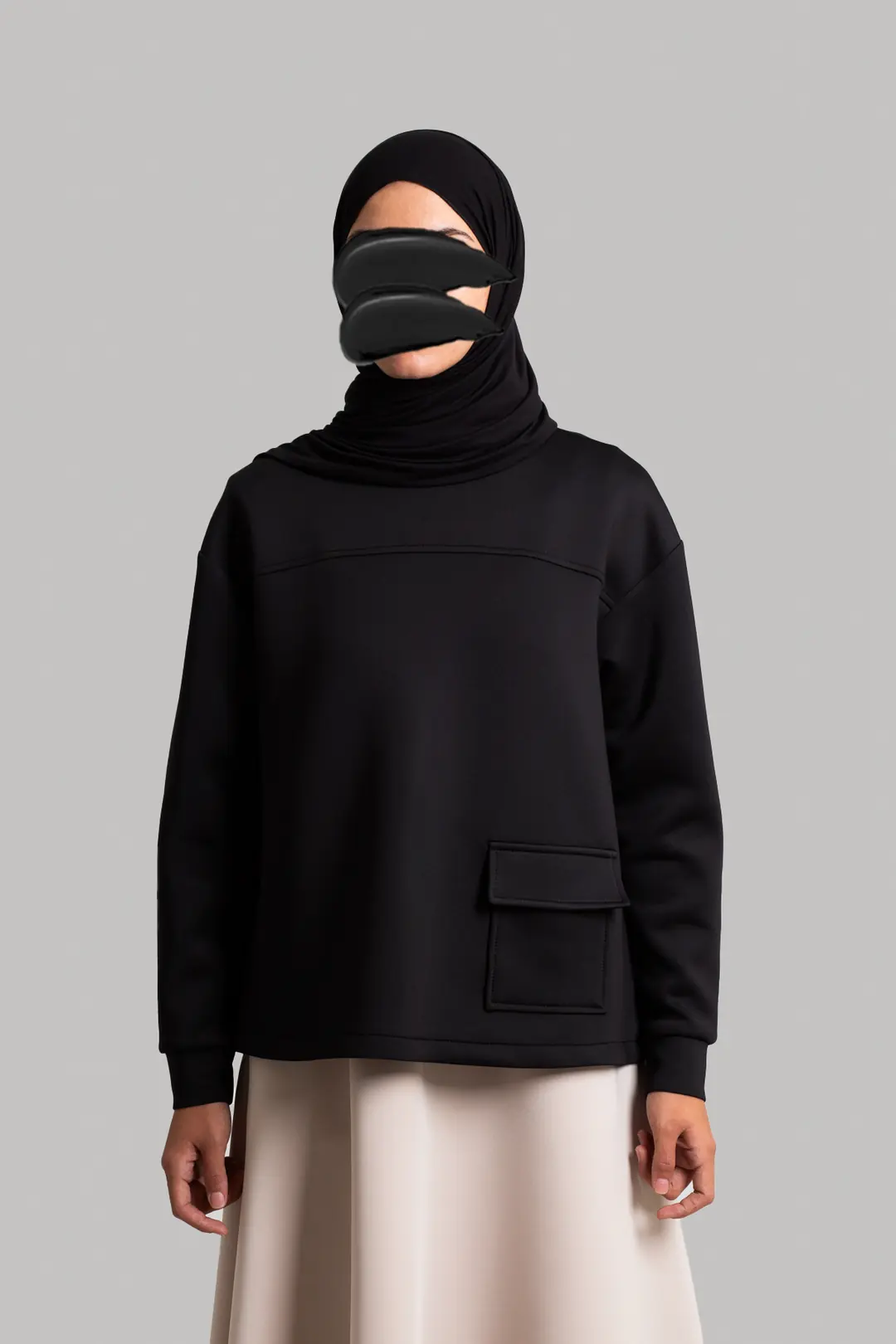Puffy Scuba Sweatshirt Black 6