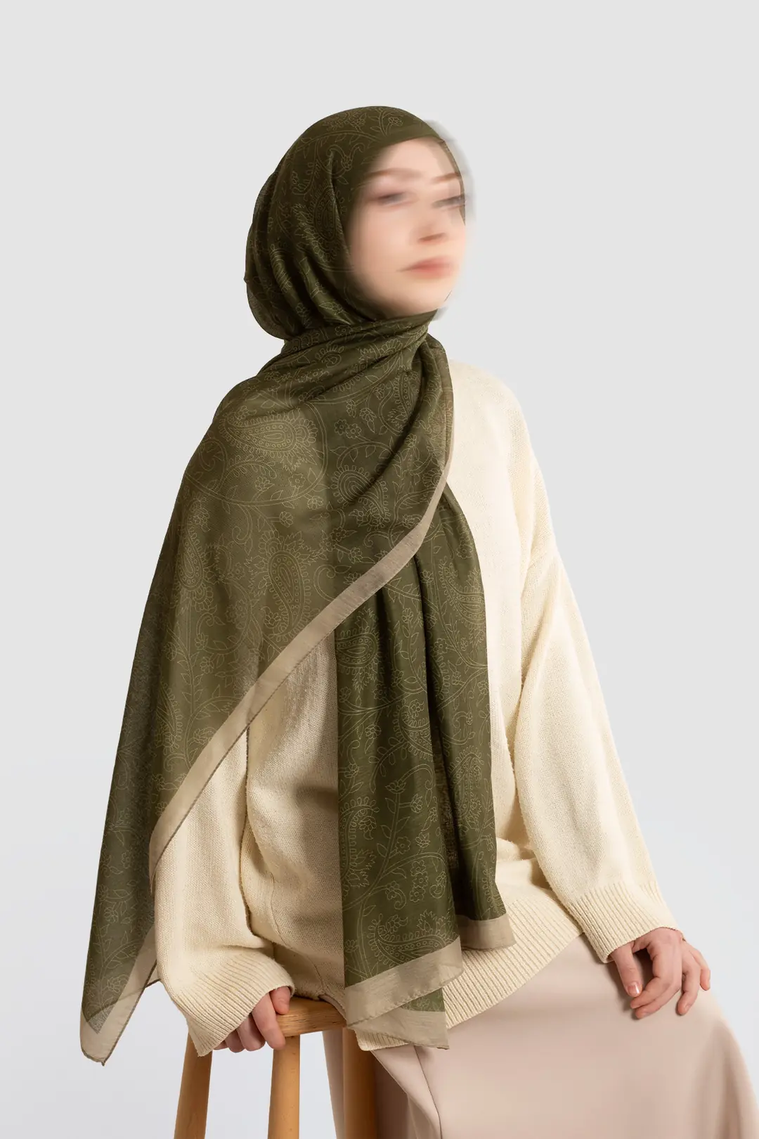 Mystic Textured Cotton Scarf, Leaf Green 4