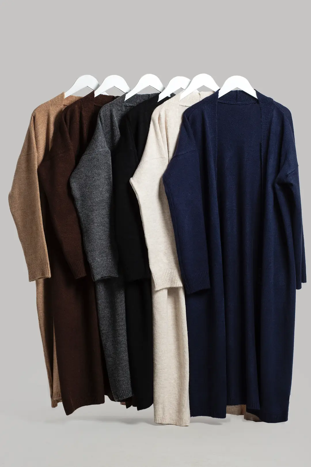 Long Knitted Cardigan Anthracite 7