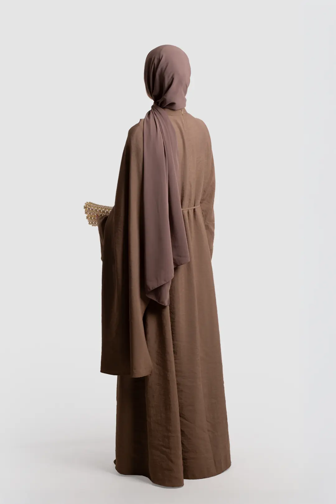 Tak Çıkar Pelerinli Abaya Vizon 5