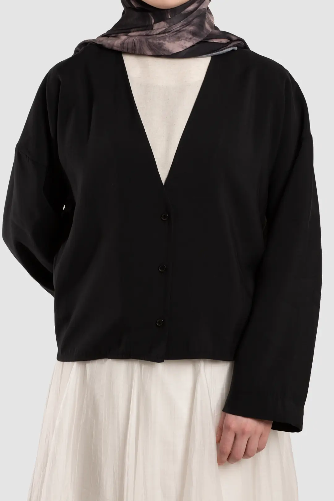 Soft Modal Button-Down Jacket, Black 6