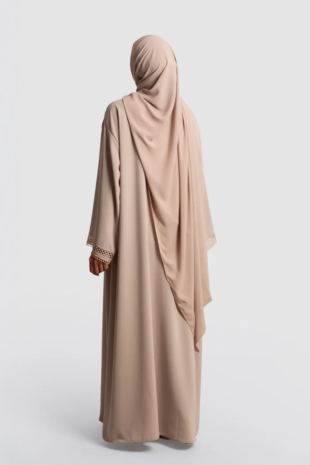 Lace Detail Abaya Set with Stones 5