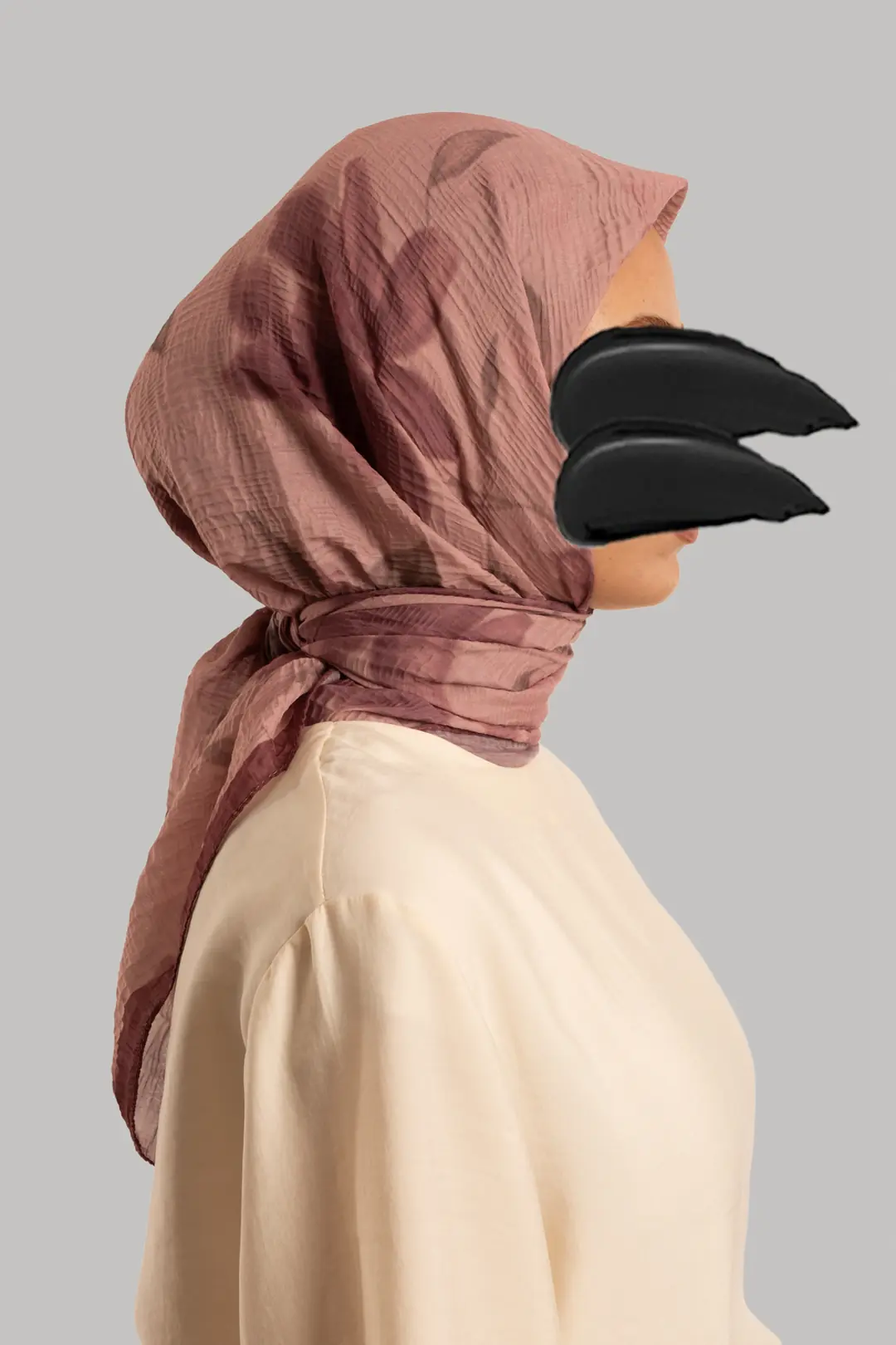 Bohem Garden Desenli Müslin Eşarp Lila 4