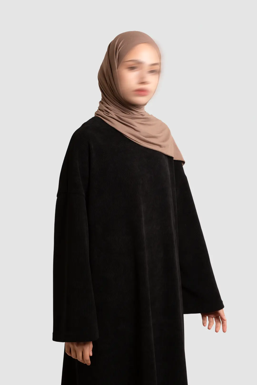Örme Triko Oversize Elbise Siyah 4