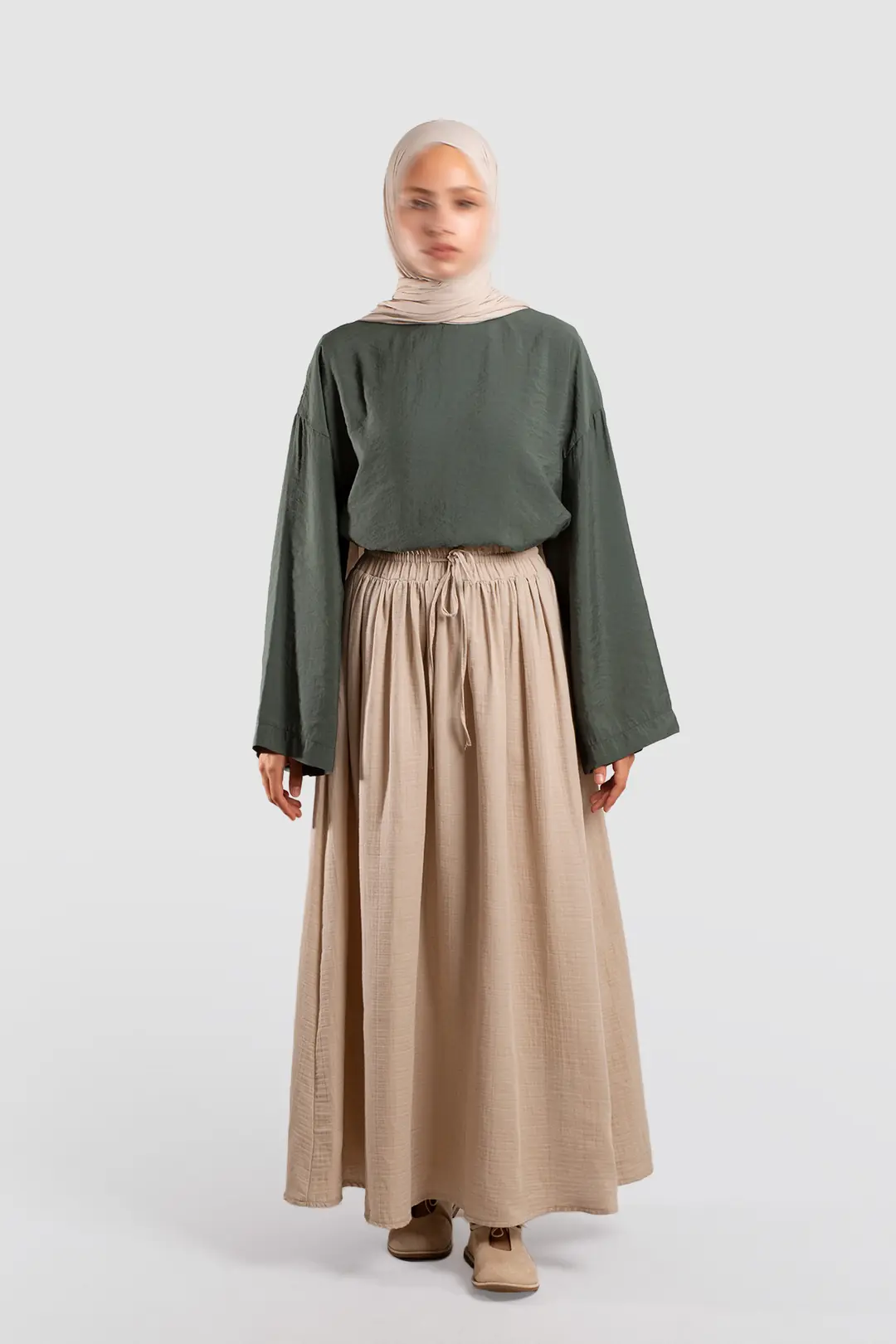 Muslin Tie-Up Skirt with Stones