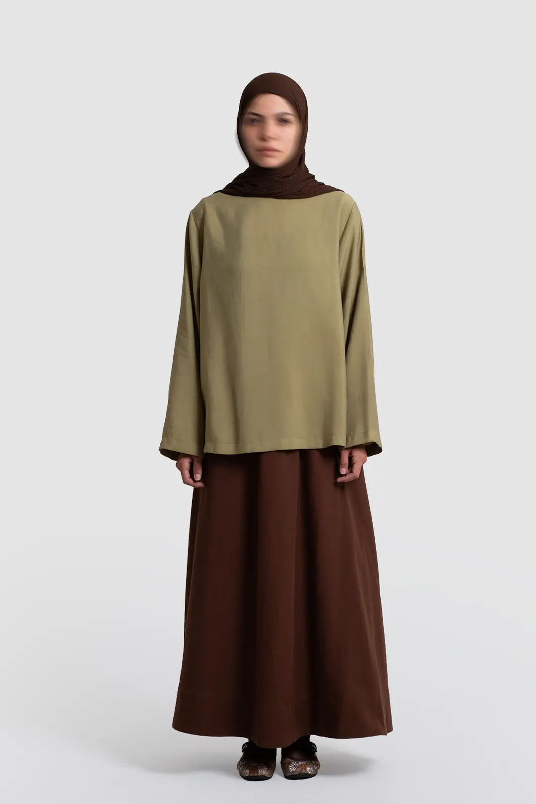 Modal Blouse in Olive Green 6