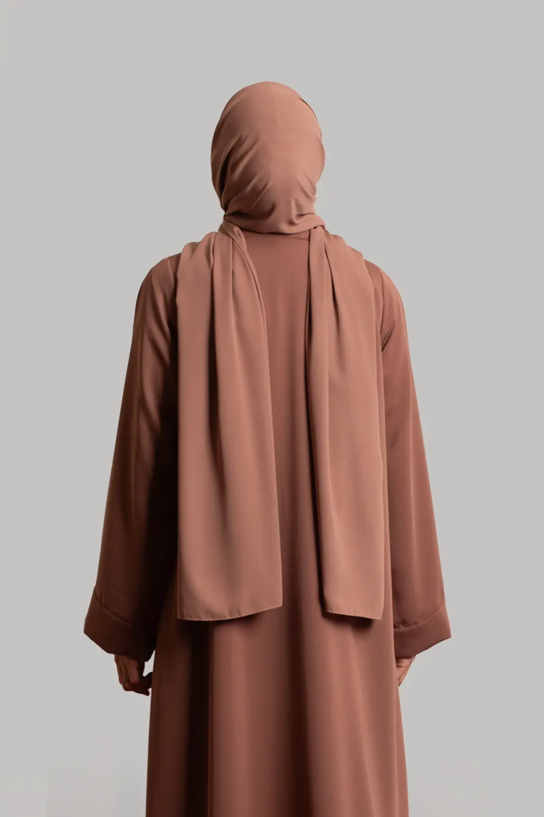 Birit Detaylı Abaya Açık Kahve 8
