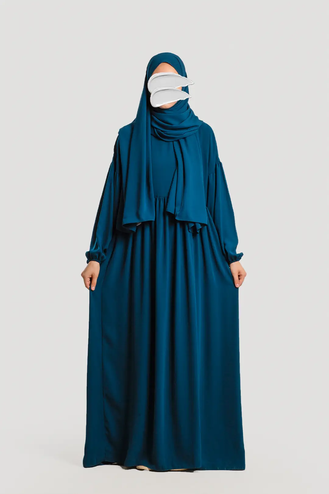 Hijab Dress/Abaya in Petrol Blue 10