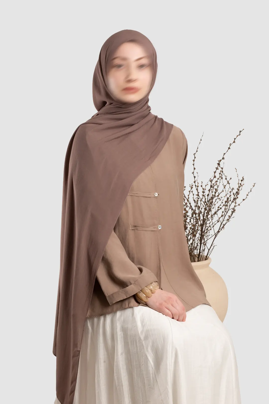 Soft Viscose Shawl, Mink 4