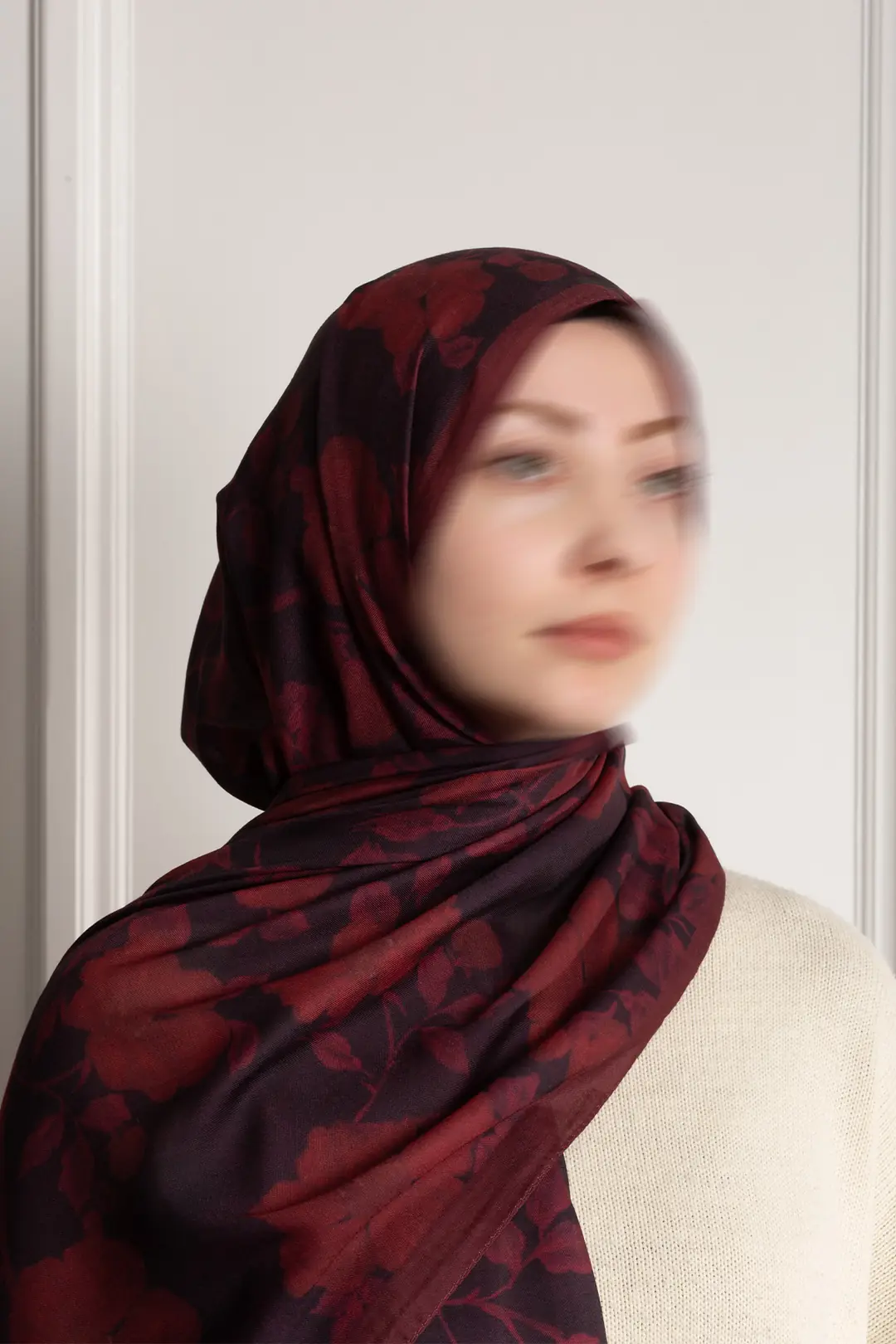 Amber Buğusu Desenli Soft Şal Bordo 3