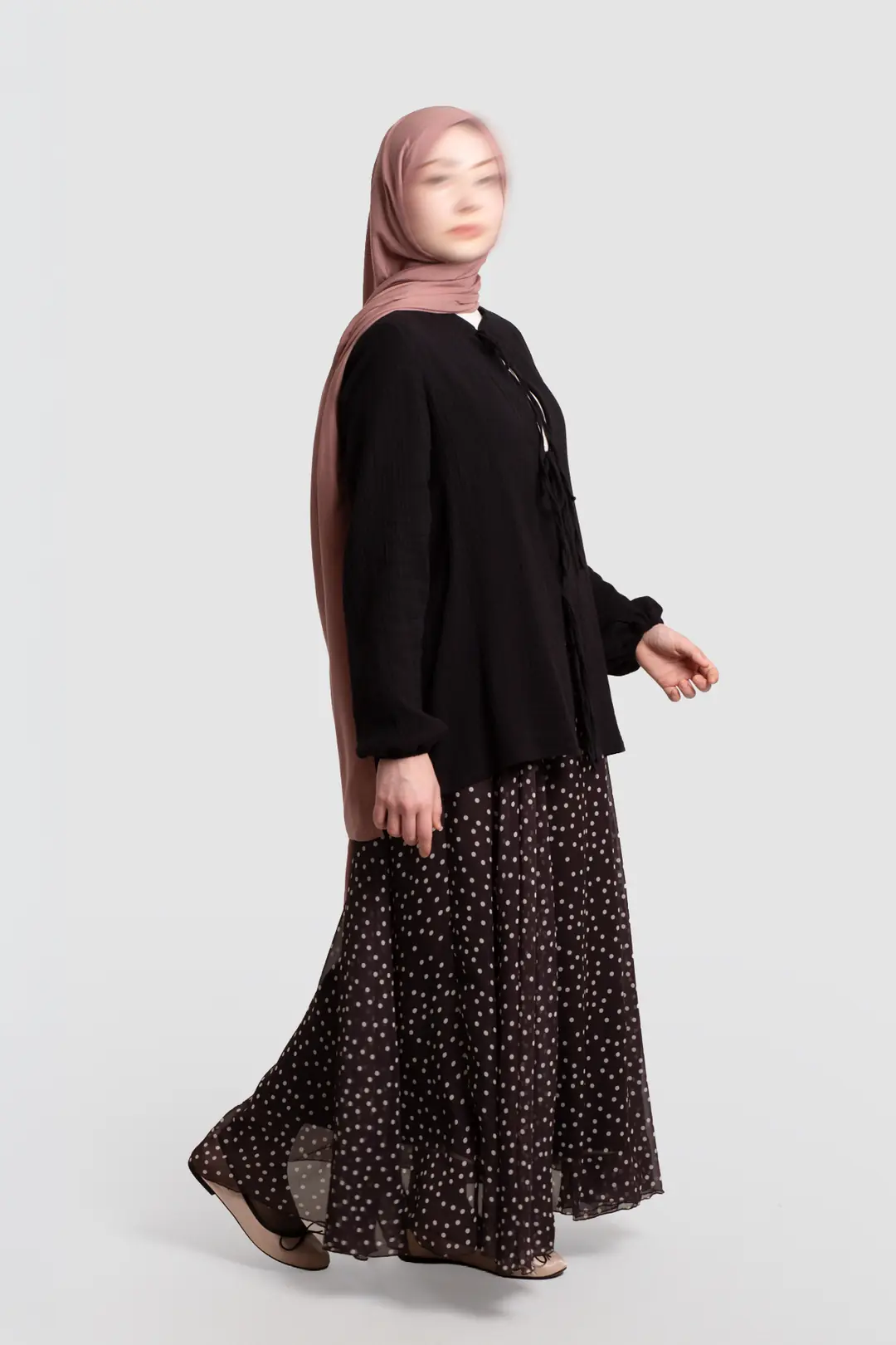 Muslin Jacket with Bow Detail, Black
