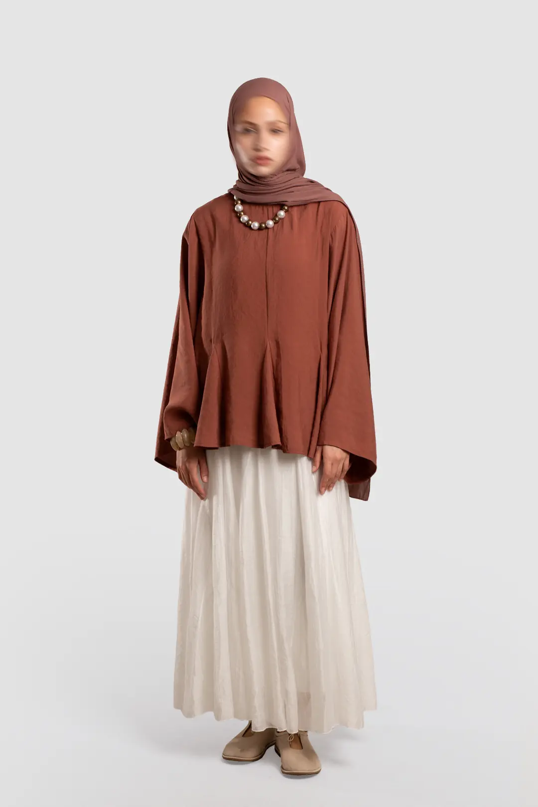 Gode ​​Detailed Modal Blouse in Terracotta 9