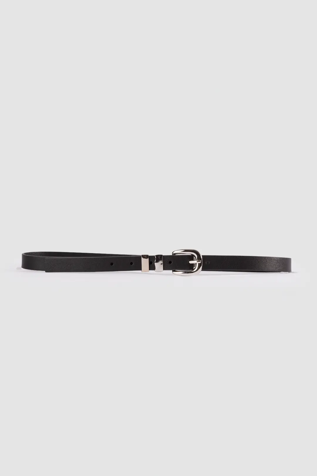 Basic Oval Buckle Belt, Black 3