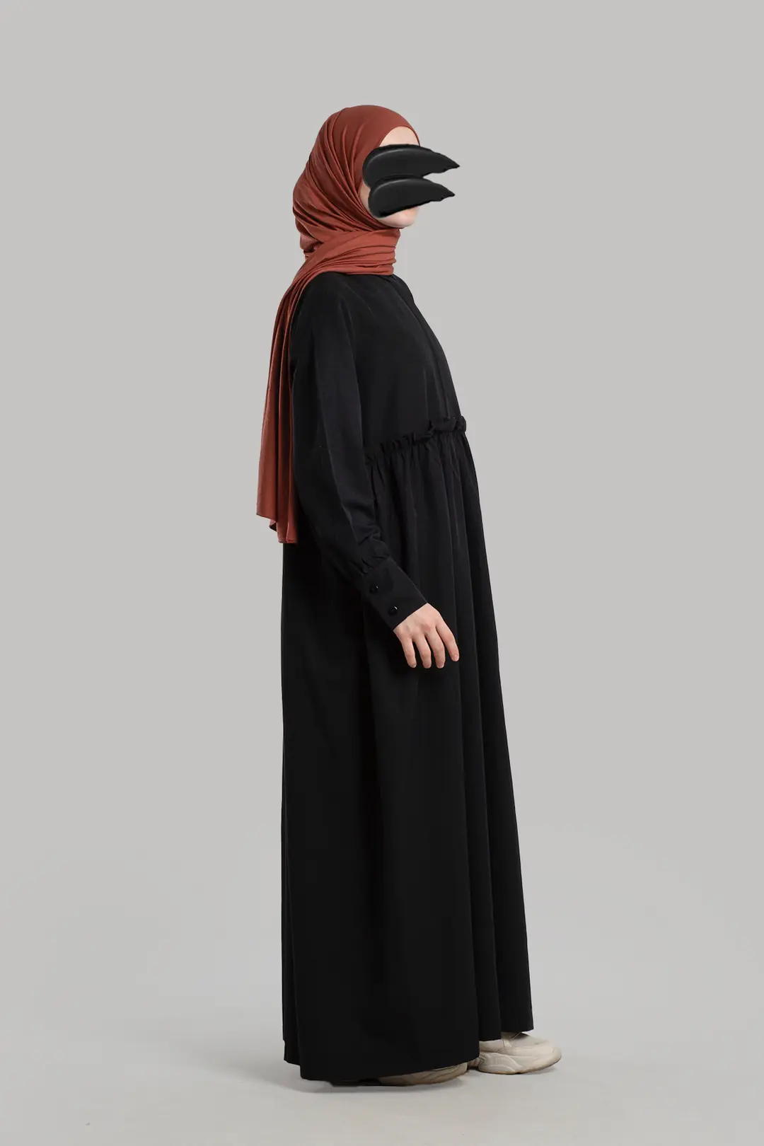 Poplin Hijab Dress Black 5
