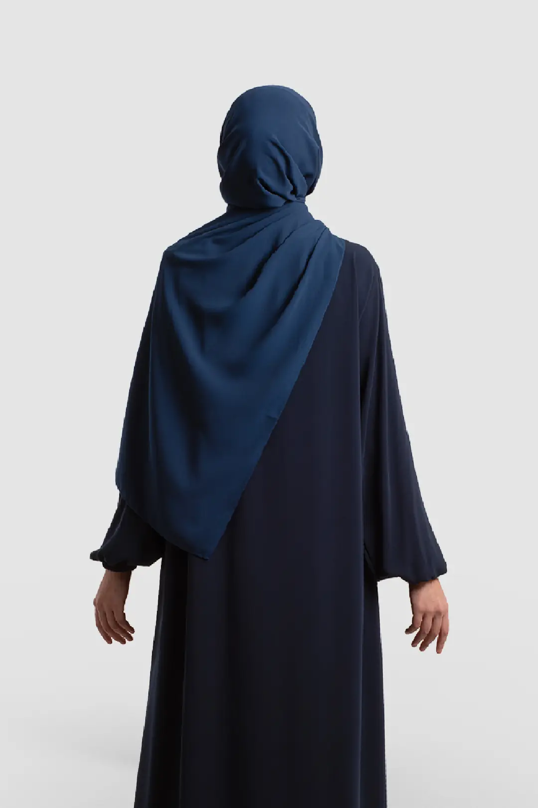 Arya Full-Length Zippered Abaya Navy Blue 9