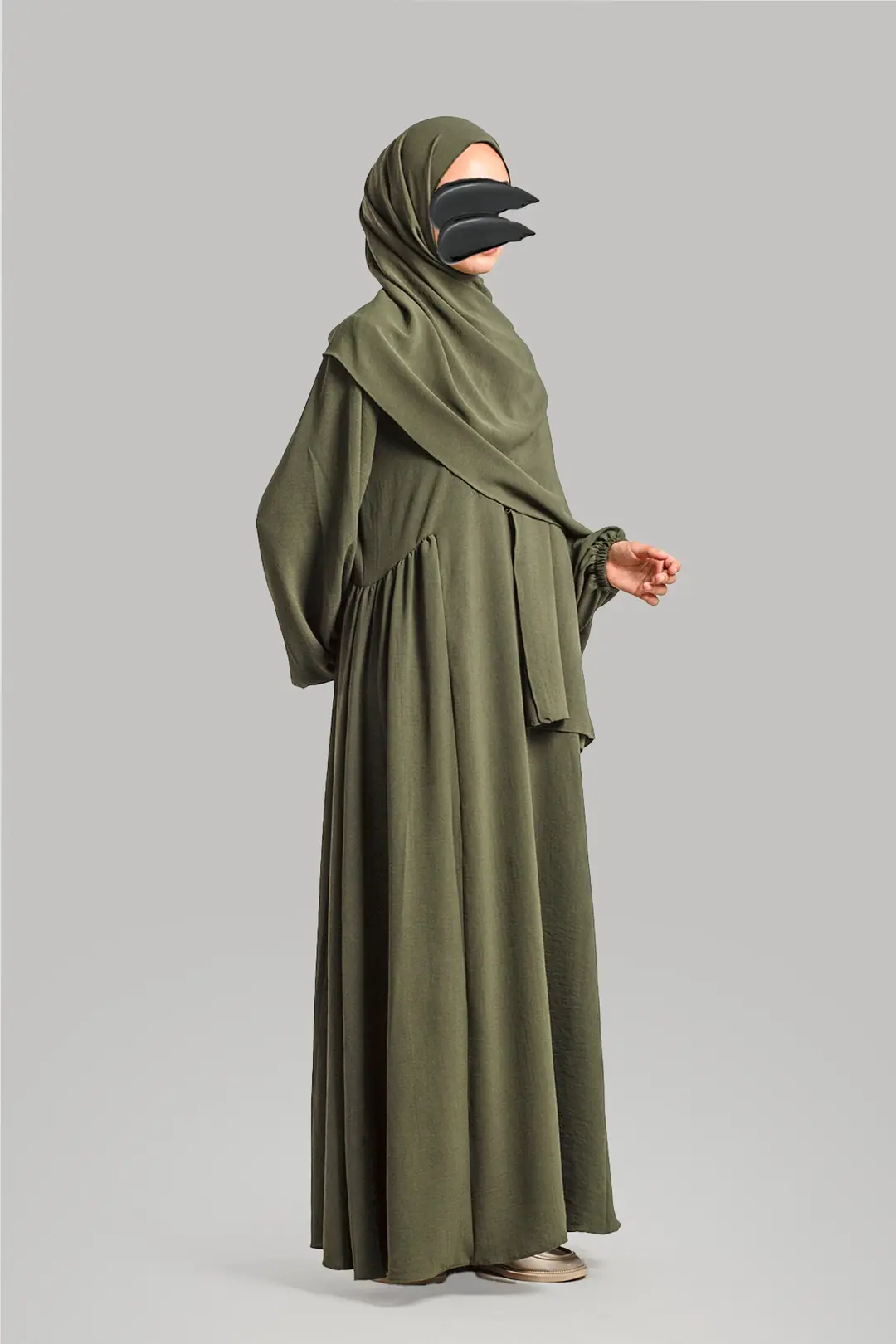 Ayrobin Dress with Yoke, Khaki 5