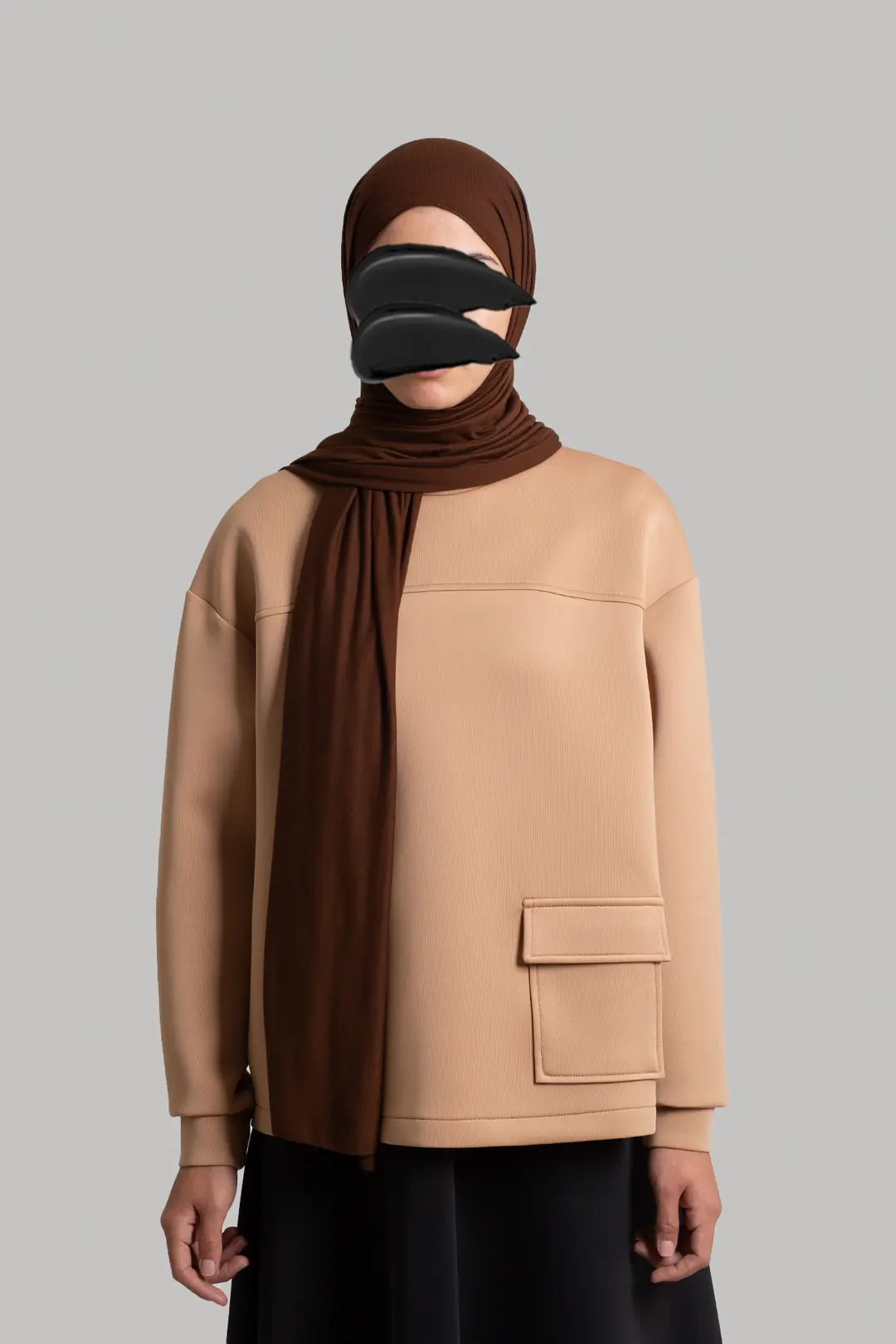 Puffy Scuba Sweatshirt Camel 7